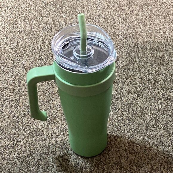 Green Insulated Tumbler with Handle - Picture 1 of 9